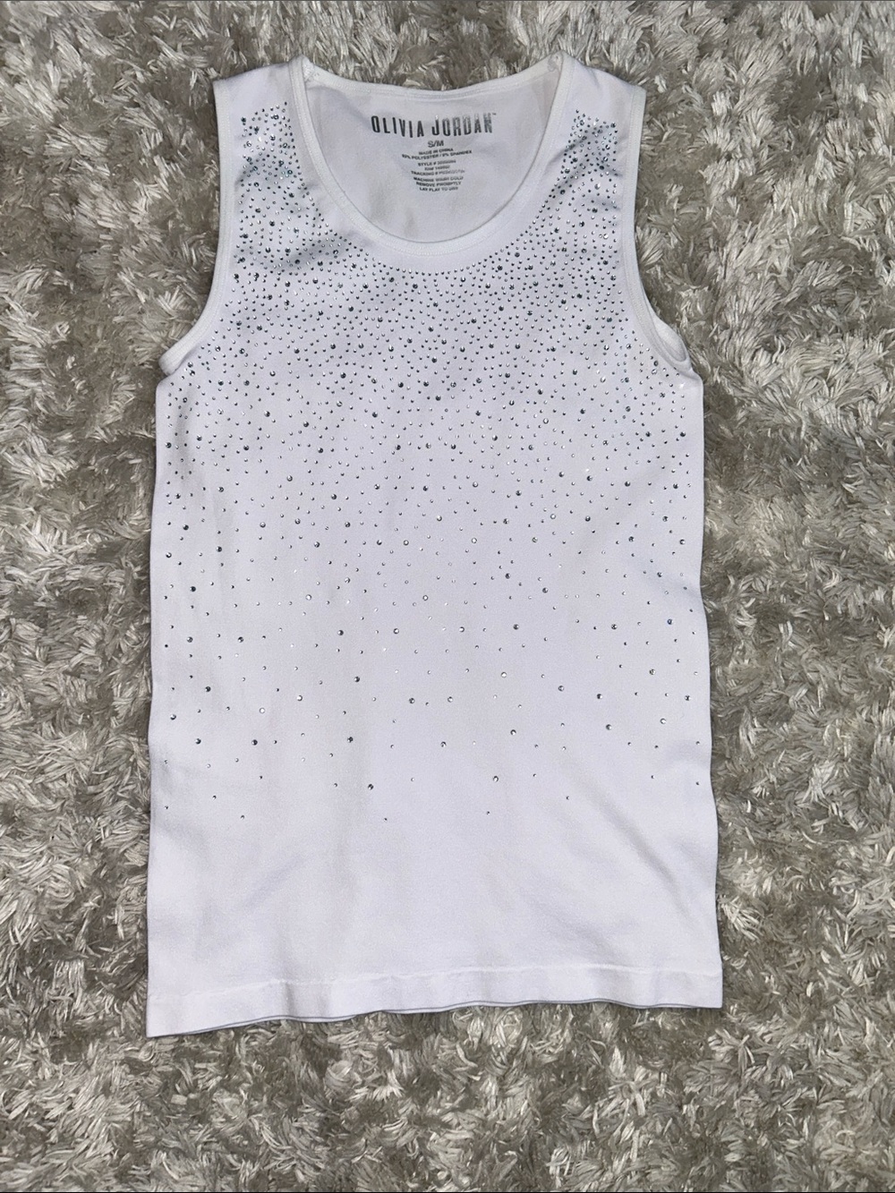 White Rhinestone Tank Top - Picture 3 of 3
